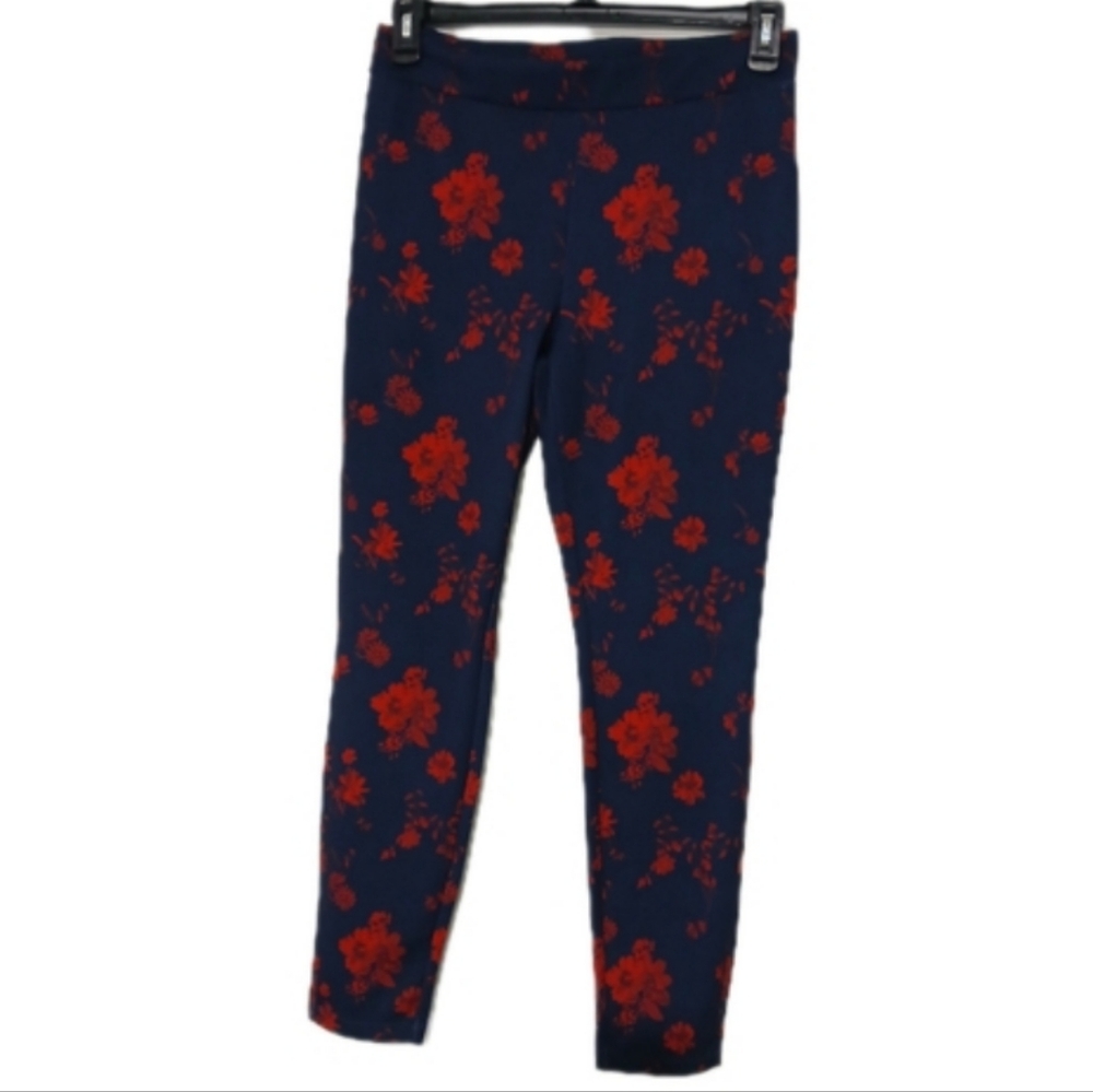 Nanette Lapore Leggings Pants Blue Red Floral  Womans size Medium